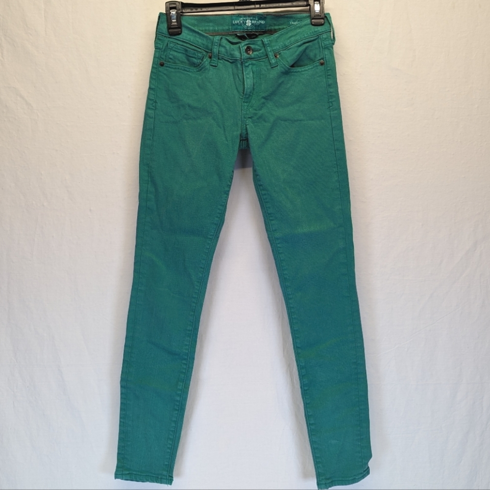 Lucky Brand Skinny Jeans Charlie Super Skinny Teal Green Size 2/26